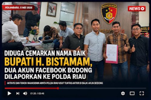 Serang Nama Baik H. Bistamam di Medsos, Dua Akun Facebook Dilaporkan ke Ditkrimsus Polda Riau